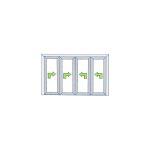 Kit 4 ante mobili telaio 45° con soglia ribassata, DM4R
