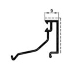 Fermavetro 9 mm spigolo vivo 800755